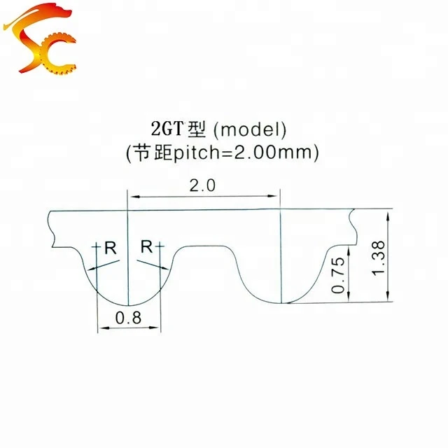 2011#Timing Belt Manufacture 1Meters GT2 width 6mm Rubber open belt Neoprene Rubber With Fiberglass Core 2GT- 6MM timing belt