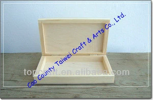 2014 hot selling Unfinished wooden box natural wood blank for crafting projects decoupage