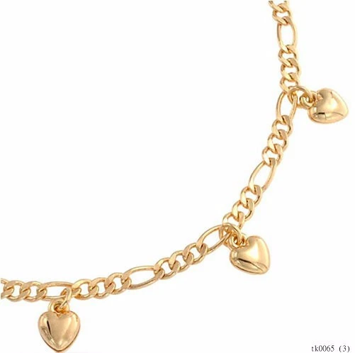2015 Hotest Gold Dangling Heart Charm Anklet Body Jewellery