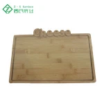 2018 Custom Made Bamboo Wooden Kids Food Cheese Fruit Plate Sevring Tray