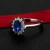 2019 factory Wholesale Custom Luxury  Womens  Engagement Anniversary  Blue Sapphire 925 Sterling Silver Ring