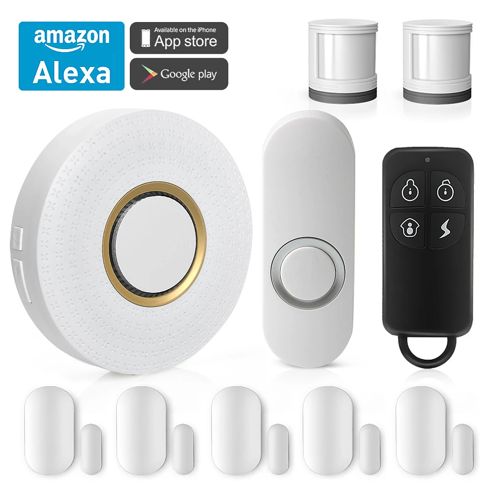 2019 Hot Selling Smart Home Device Intelligent WiFi Alarm Kit 2.4g Wifi Support Tuya App Alarm For Home Security made in China