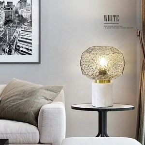 2020 New designer e27 black white restaurant hotel home bedroom decorative glass marble luxury nordic led table lamp