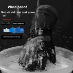 2020 New nylon ski gloves winter outdoor four layer waterproof pocket touch screen anti-skid warm gloves with nylon