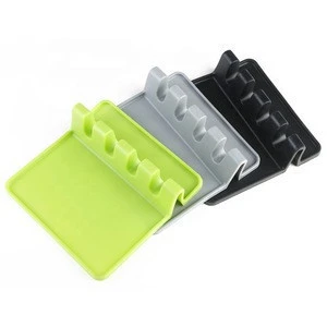 2020 New Silicone Kitchen BPA-Free Spatula Rest Heat Resistant Utensil Holder Silicone Spoon Rest