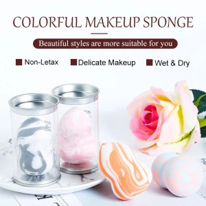2020 newest hydrophilic polyurethane soft beauty makeup blender mini marble makeup sponge