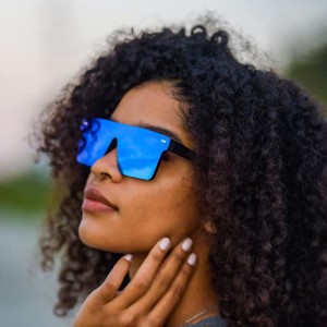 2021 2022 Trend Fashion Square One Piece Big Frame Sun Glasses Shades Brand Designer Sunglasses for Women Men UV400