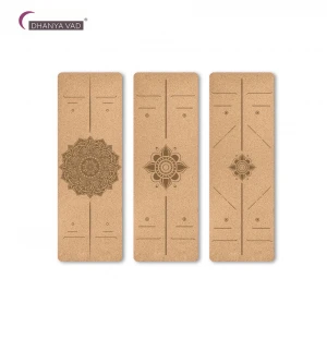 2021 Custom logo Eco Friendly Natural Cork Yoga Mat Non-slip Exercise Fitness Gymnastics Mat PU rubber Mat with carry strap
