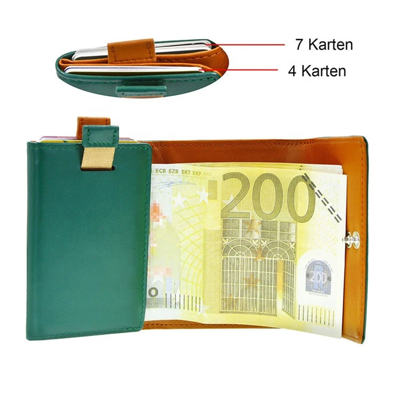 2021 RFID Travel Mini Wallets Bi fold Card Holder with Money Clips Designer Clutch Wallets