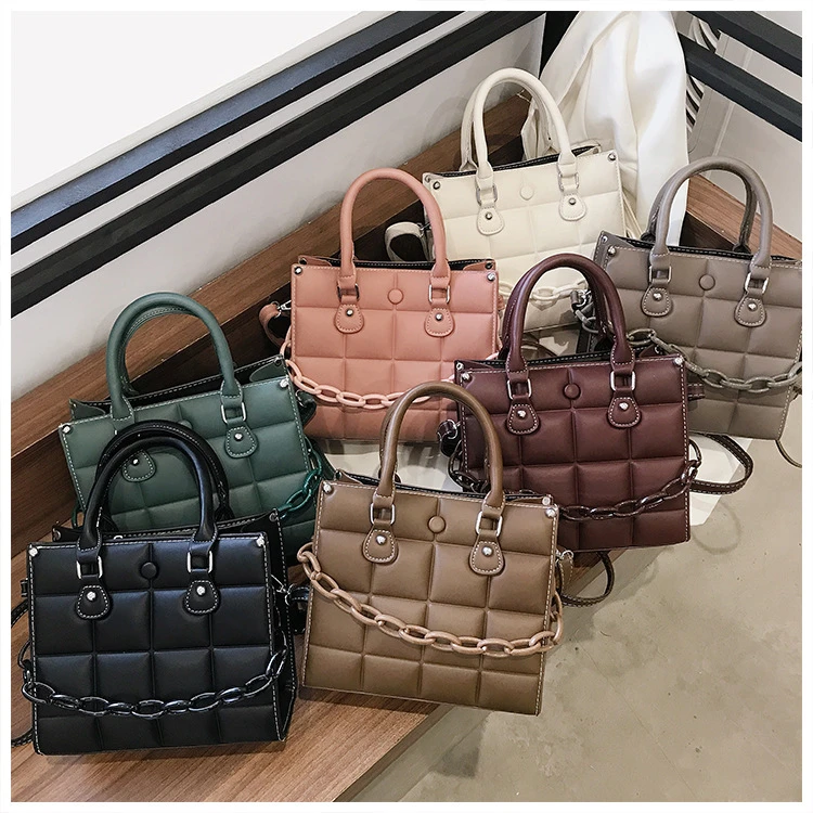 2022 Fashion style vegan lattice tote bags women shoulder hand bag ladies luxury handbag for women