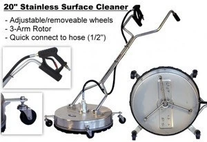 24 inch stainless steel high pressure surface cleaner