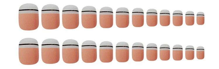 24 pieces of Artificial fingernails Pink frosted fake nails