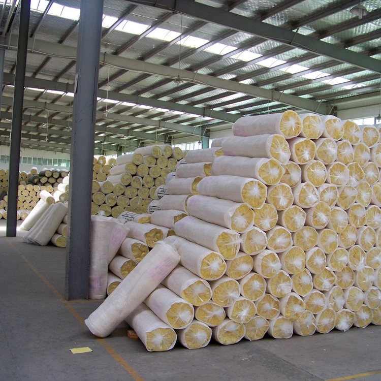 25mm thick Double sided fiberglass eco water proof fiber r value glass wool blanket insulation
