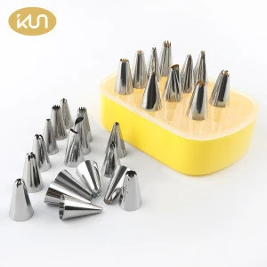 27 PCS Stainless Steel Icing Piping Nozzles Decorating Cakes Pastry Tips Piping Tips Nozzles Set