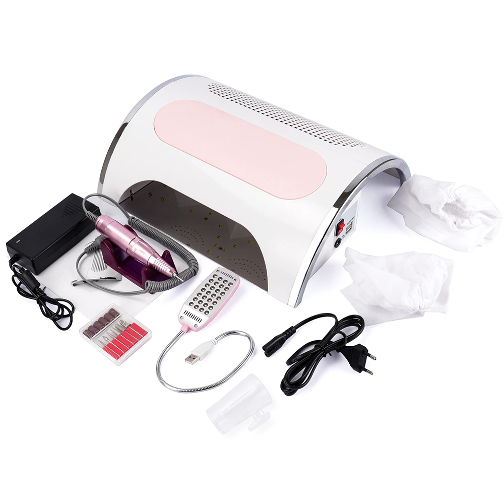 3 in 1 54W Professional High Quality Salon Manicure Machine Led Nail Dryer Lamp Nail Drill Dust Collector Machine