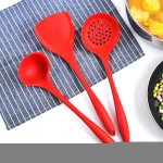 3 PC spatula set round tail handle heat-resistant non-stick silicone spatula spoon kitchen utensils set one silicone kitchenware