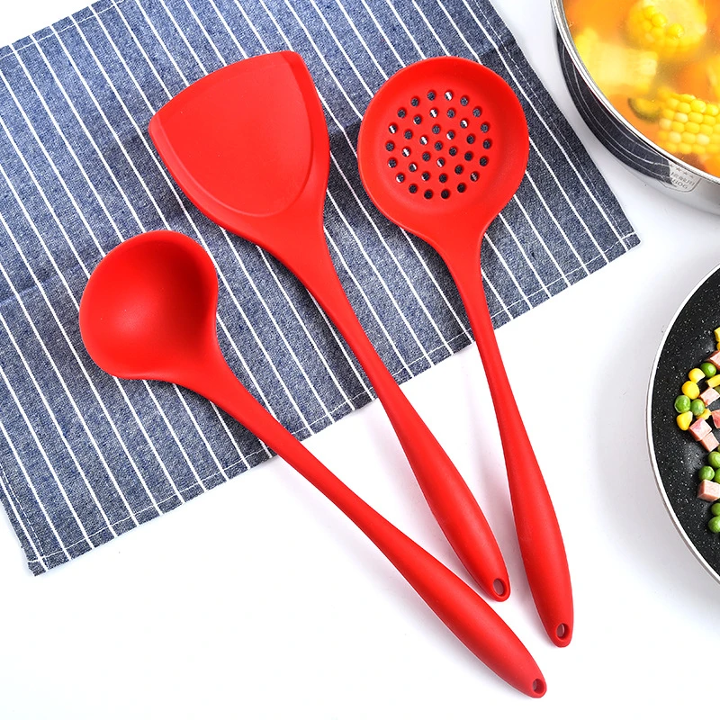 3 PC spatula set round tail handle heat-resistant non-stick silicone spatula spoon kitchen utensils set one silicone kitchenware