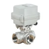 3 way stainless steel electric water control valve with manual override