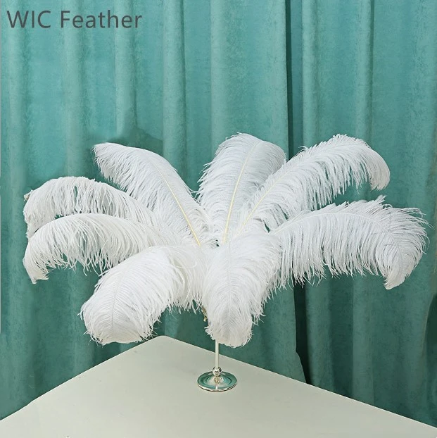30-32in/75-80cm Dyed Colored White Thick Big Rods Ostrich Plume Cheap Import Large Fluffy Ostrich Feathers Wedding