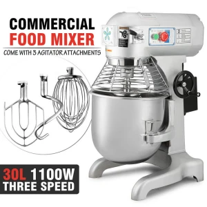 30L FOOD MIXER DOUGH MIXER MIXING TOOL FLOUR PASTE CANTEENS COMMERCIAL 1100W Three Speed Multi-Function Heavy Duty