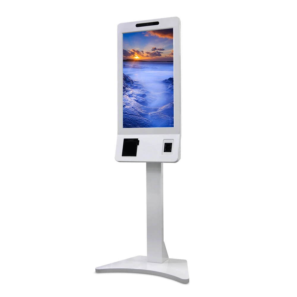 32inch lcd video player market self service ordering payment kiosk with printer QR code thermal scaner lcd digital signage panel