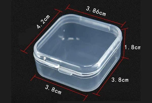 3.8*3.8*1.8CM  Transparent  Box Storage Boxes For Earplug Fishhook and so on