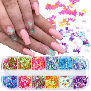 3D Nail Butterfly Diy Handmade Nail Art Three-dimensional Butterfly Mini  Laser Thin Patch Nail Jewelry Decoration