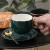 Import 3pcs ceramic coffee cup and saucer with spoon European small luxury simple home afternoon tea set from China
