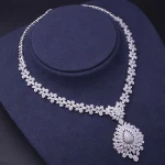 4 in 1 Necklace Earring Ring Bracelet Micro Pave CZ Zirconia Stone Evening Dress Wedding Accessories Bridal jewelry Set JSM-4037