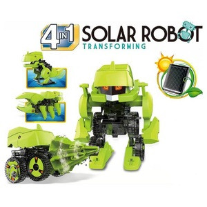 4 In 1 Puzzle Diy Robot Toy Educational Solar Robotic Robot Kit For School Children