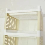 4 layers  plastic storage drawer stacking shelves with 4 wheels
