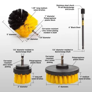 4 Pcs/set Power Scrubber Brush Drill Brush Clean for Bathroom Surfaces Tub Shower Tile Grout Cordless Power Scrub Cleaning Kit