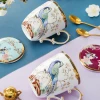 400ml pastoral bird style bone china ceramic tea cup spoon set mugs cafe party drinkware wholesale