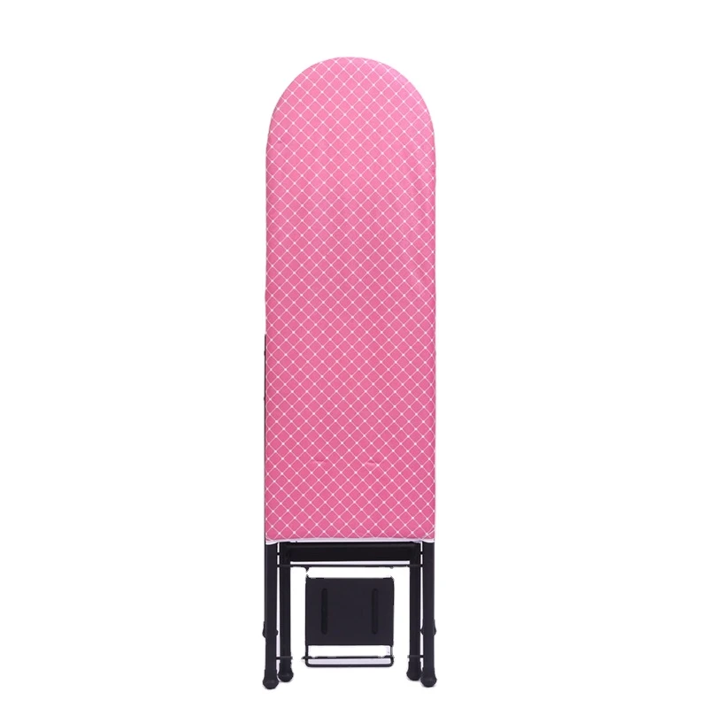 43 x 16 Home Ladder Ironing Board 4 Leg Foldable Adjustable Board with Pink Lattice Cover