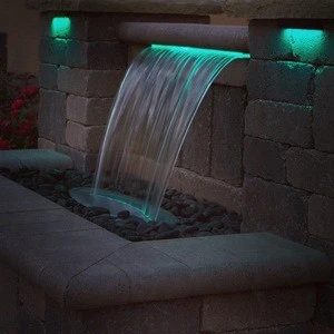 600mm acrylic waterfalls sheer descent with led bar for swimming pool outdoor garden accessories
