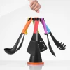 7 piece silicone kitchen cooking utensils cooking tool set with rotatable holder