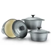 7pcs kitchen enamel cast iron cookware set with casserole dishes and pans
