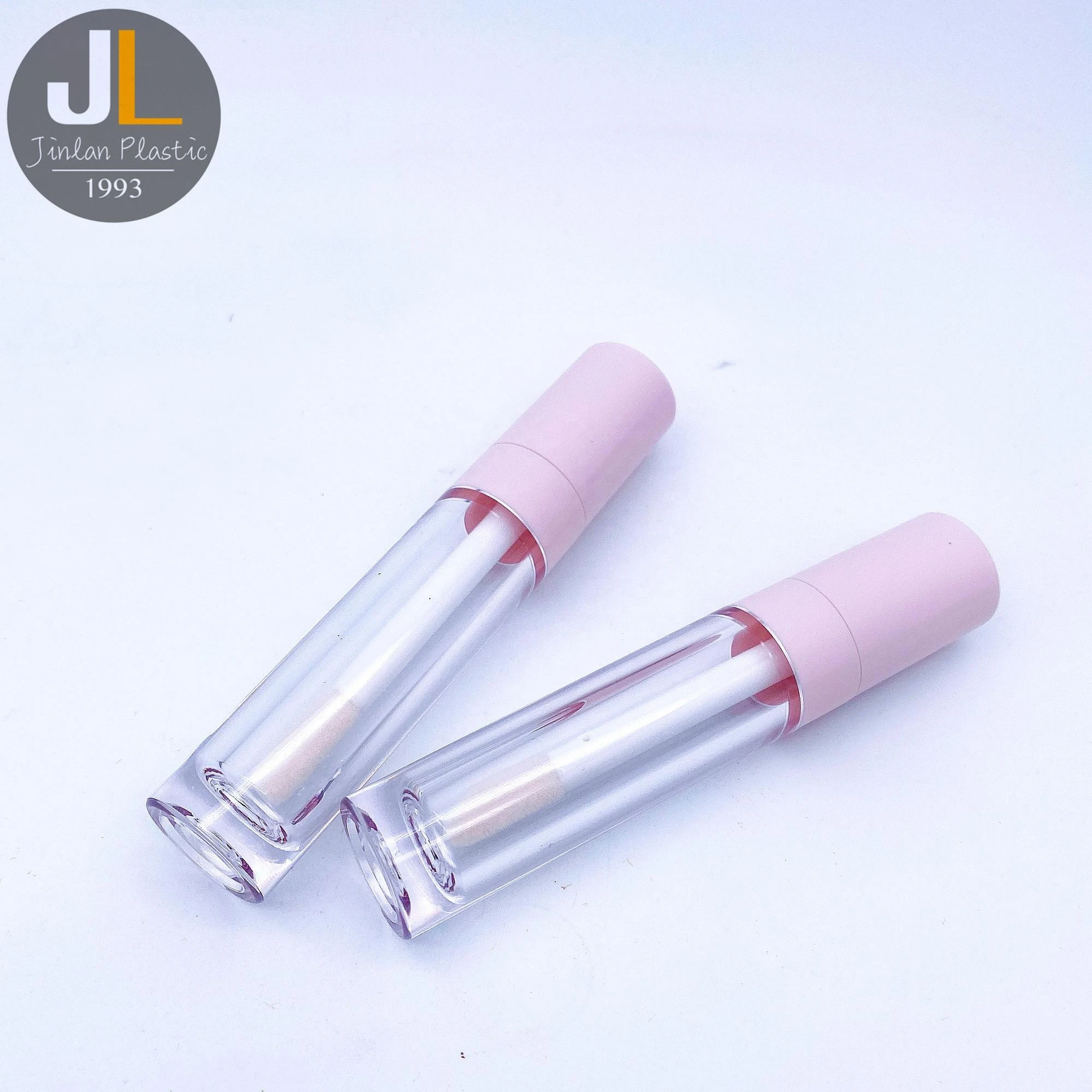 8ml Jinlan Plastic Light Pink Liquid Lip Gloss Tube with Big Brush