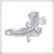 Import 925 silver butterfly finger ring with cz and rhodium plating from China