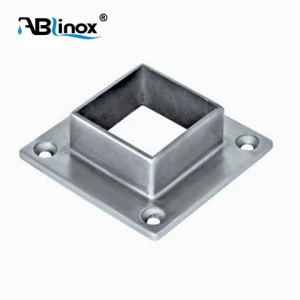 ABLinox Stainless steel railing fitting flange base plate square tube flange for glass railing design