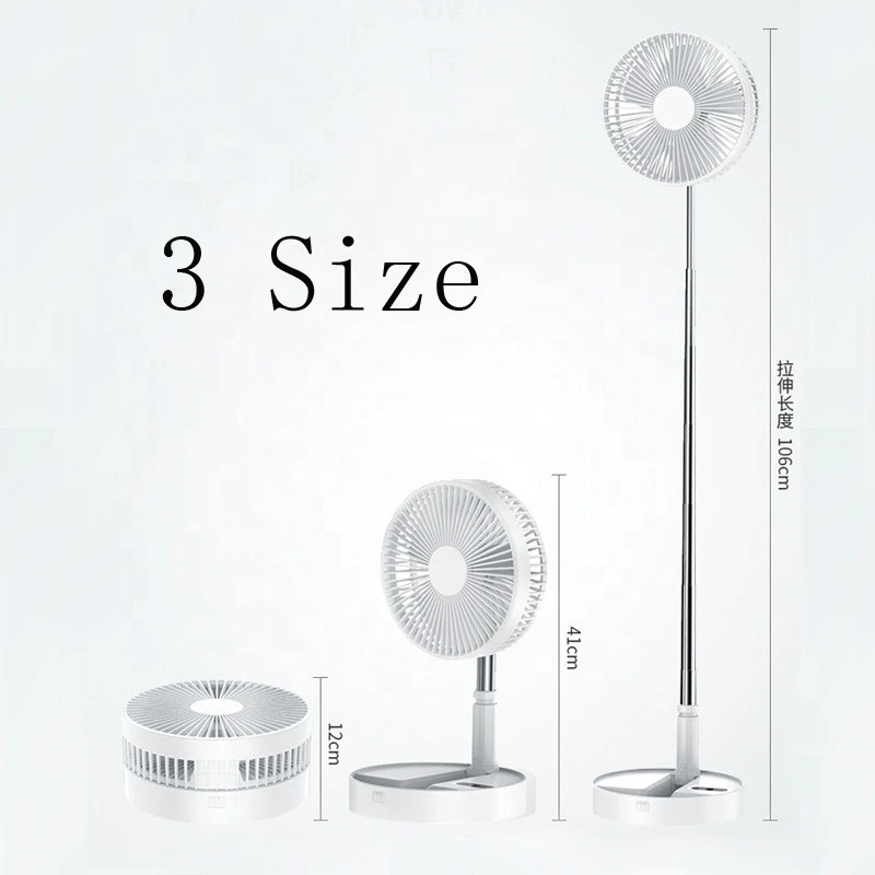 Adjustable height wireless floor cooling fan mini usb portable office table fan telescopic fan for outdoor