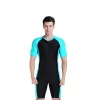 Adult One-Piece Surfing Suit Mens Short-Sleeve Swimwear Sun-Proof Quick-Dry Jellyfish Wetsuit