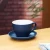 Import Advertising gifts Custom Logo pure Color Cappuccino tea coffee Latte 220ml tea cup sets ceramic with saucer and handle from China