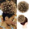 Aisi Hair Womens Synthetic Puff Afro Short Kinky Curly Hair Bun T1B 27# Drawstring Ponytail Chignon For Black Women