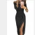 Import AL6489W High quality off shoulder slim fit long sleeve solid bodycon sequin evening dress women from China