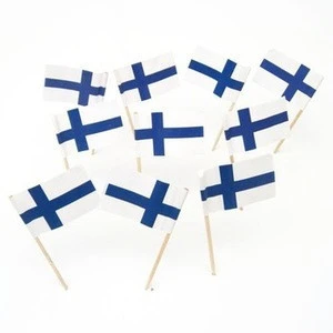 All size high quality custom logo wooden cocktail toothpick with flag