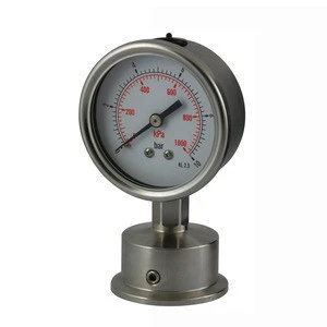 All stainless steel Diaphragm Seal Sanitary diaphragm seal with pressure gauges