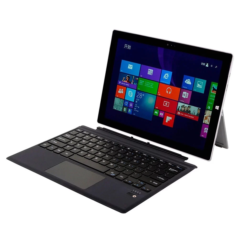 Aluminum alloy bluetooth keyboard cover case with touch pad for microsoft surface pro 3/4/5 12.3 inch