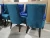 Amazon Hot sale American Traditional Wooden Navy Blue Velvet Dining Chairs