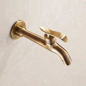 Antique brass bibcock tap wall mounted single cold Water Outdoor Faucet
